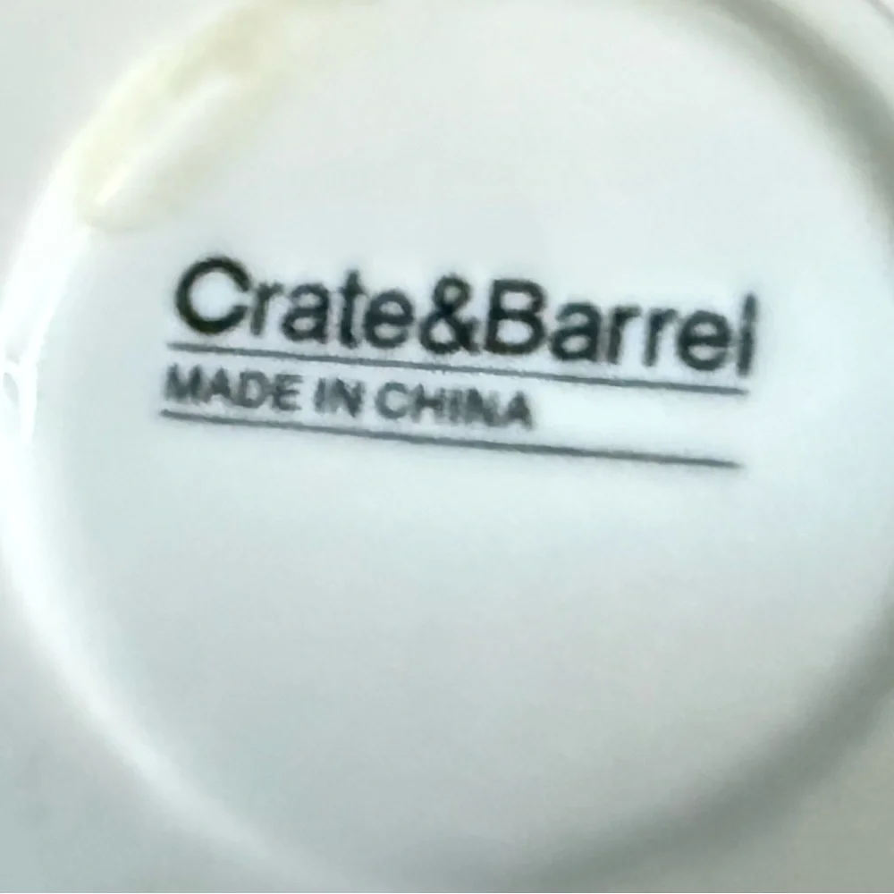 Crate & Barrel white mixing bowl for mixer with spout